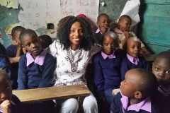 Kay enjoyed her visit with the children at Mathare Slum Kenya